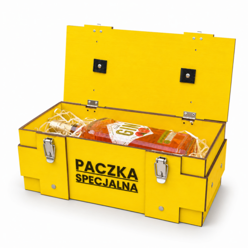 Skrzynka Paczka Specjalna na Whisky i Wódkę Prezent Urodzinowy