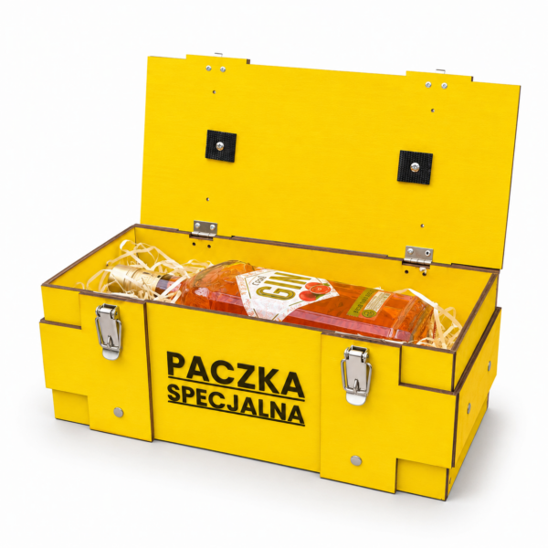 Skrzynka Paczka Specjalna na Whisky i Wódkę Prezent Urodzinowy