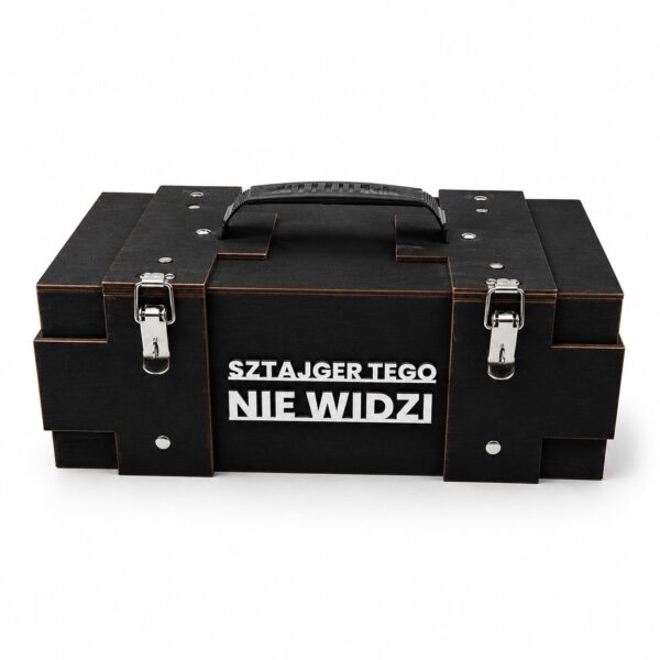 Skrzynka na alkohol SZTAJGER Tego Nie Widzi Prezent 18-99 Urodziny dla Taty Personalizowana