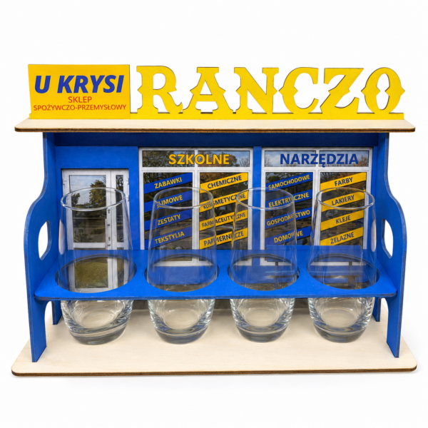Kultowa Ławeczka z Serialu Ranczo XXL - Stojak na Piwo, Szklanki i Wyjątkowy Prezent